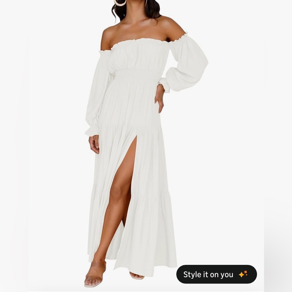 Chic Strapless White Maxi Dress